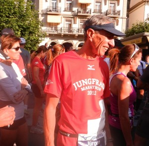 Jürgen Strott am Start des Jungfrau-Marathon