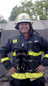 Patrick Boos in Feuerwehrmontur