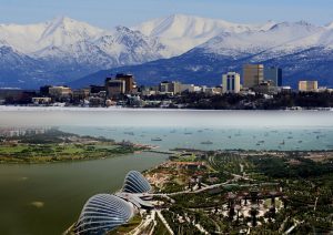 Anchorage und Singapur