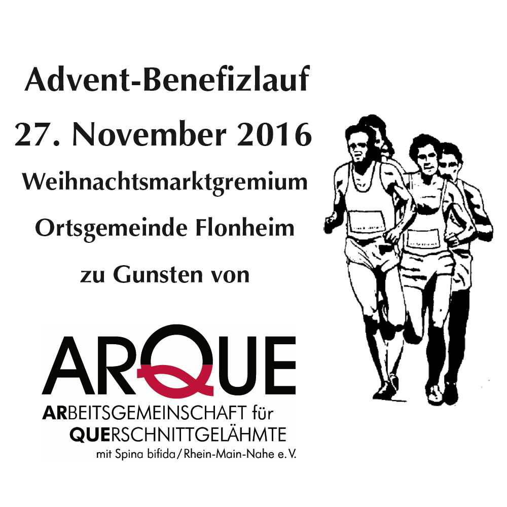 Plakat mit Werbung für den Flonheimer Benefizlauf