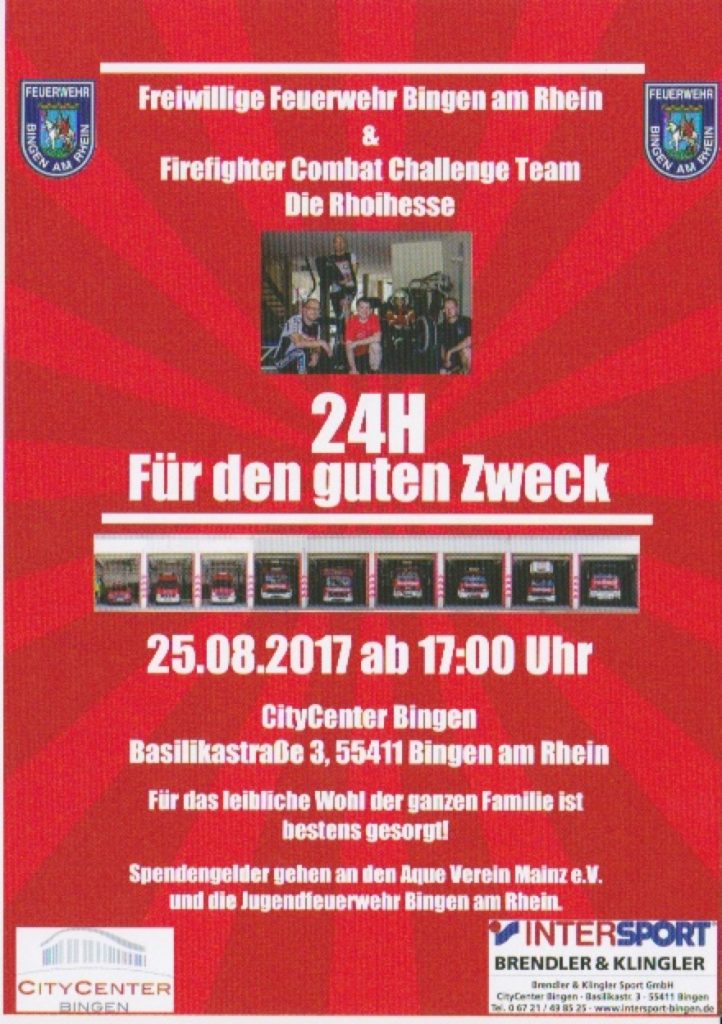 Plakat für das Feuerwehrevent in Bingen