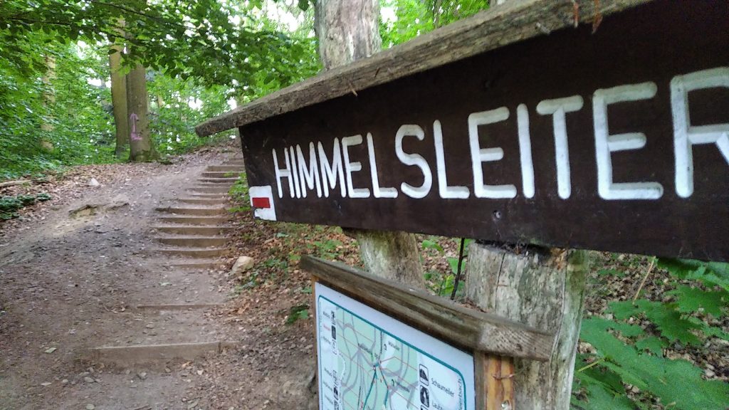 Bild der 'Himmelsleiter', ein Treppenabschnitt am Frankenstein