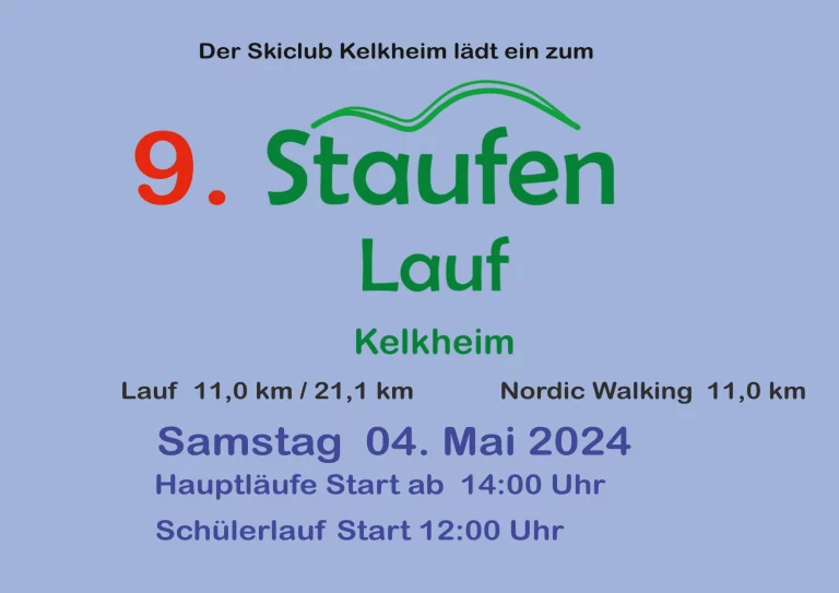 Teaser zum 9. Staufenlauf Text wie im Beitrag.